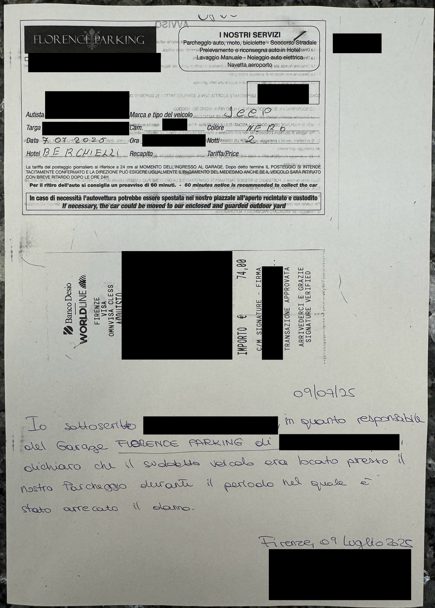 Signed Liability Statement
